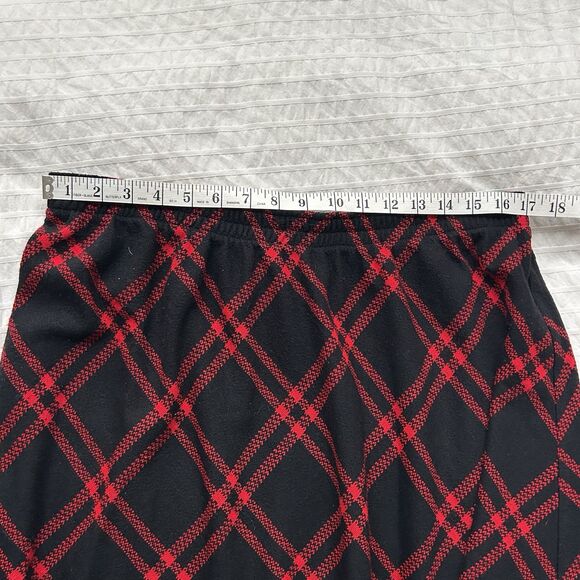Vintage Red Black Plaid Midi Skirt C.D. Daniels Sz 1X Preppy Academia Office - Picture 10 of 12